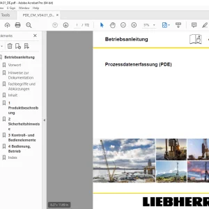 Liebherr Prozessdatenerfassung (PDE) Betriebsanleitung - PDF DOWNLOAD (GERMAN)