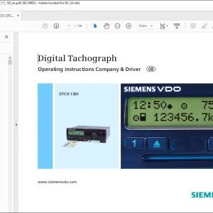 Liebherr Siemens VDO DTCP 1381 Digital Tachograph Operating Instruction Manual - PDF DOWNLOAD