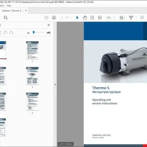 Liebherr Thermo S 160_230_300_350_400 11111611A Operating & Service Instruction Manual - PDF DOWNLOAD