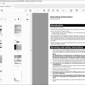 Liebherr Webasto Air Top 2000 ST Operating Instruction Manual - PDF DOWNLOAD