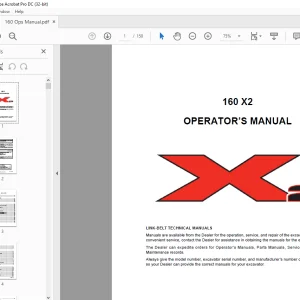 Linkbelt 160 X2 Operator's Manual - PDF DOWNLOAD