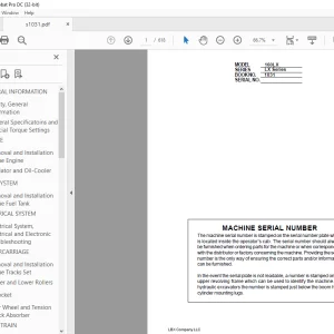 Linkbelt 165LX Crawler Excavator Service Manual 1031 - PDF DOWNLOAD