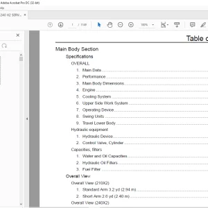 Linkbelt 210- 240 X2 Excavator Service Manual - PDF DOWNLOAD