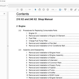 Linkbelt 210-X2 & 240-X2 Excavator Shop Manual - PDF DOWNLOAD