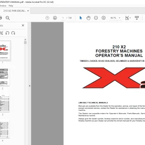 Linkbelt 210 X2 Excavator Forestry Machines Operator’s Manual - PDF DOWNLOAD