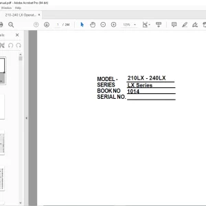 Linkbelt 210LX - 240LX Operator's Manual 1014 - PDF DOWNLOAD