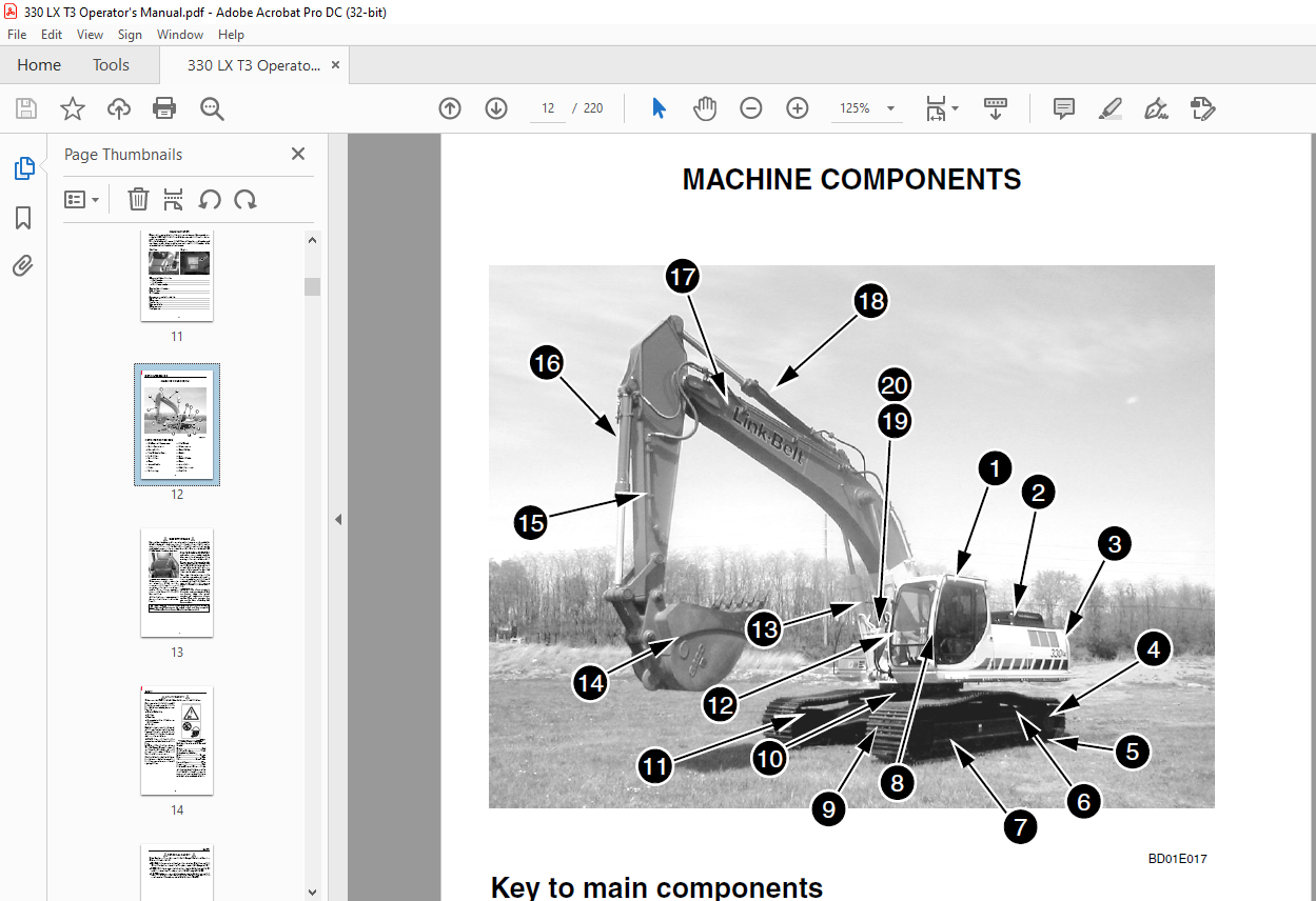 Linkbelt 330LX Tier III Excavator Service Manual (1120) - PDF DOWNLOAD ...