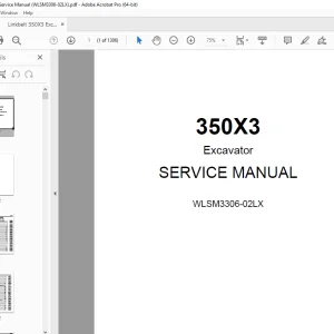 Linkbelt 350X3 Excavator Service Manual (WLSM3306-02LX) - PDF DOWNLOAD