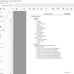 Linkbelt 460-X2 Excavator Shop Manual - PDF DOWNLOAD