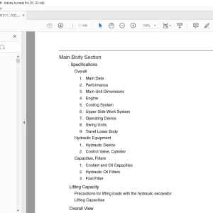 Linkbelt 700 X2 Excavator Service Manual - PDF DOWNLOAD