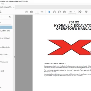 Linkbelt 700 X2 Hydraulic Excavator Operator's Manual - PDF DOWNLOAD