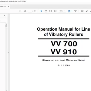 STA Compactor VV 700 VV 910 Line of Vibratory Rollers Operation Manual - PDF DOWNLOAD