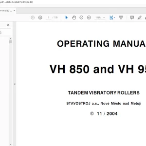 STA ROLLER VH 850 and VH 950 TANDEM VIBRATORY ROLLERS OPERATING MANUAL - PDF DOWNLOAD
