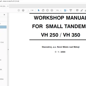 STA Roller VH 250 VH 350 SMALL TANDEMS WORKSHOP MANUAL - PDF DOWNLOAD