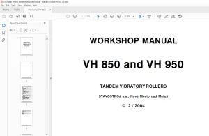 STA Roller VH 850 & VH950 Tandem Vibratory Rollers Workshop Manual - PDF DOWNLOAD