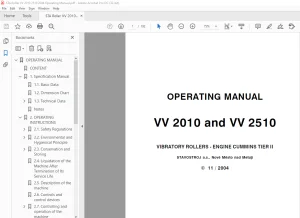 STA Roller VV 2010 and VV 2510 VIBRATORY ROLLERS ENGINE CUMMINS TIER II OPERATING MANUAL - PDF DOWNLOAD