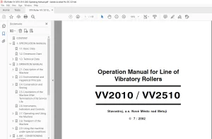 STA Roller VV2010 VV2510 Line of Vibratory Rollers Operation Manual - PDF DOWNLOAD