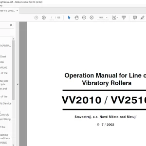STA Roller VV2010 VV2510 Line of Vibratory Rollers Operation Manual - PDF DOWNLOAD