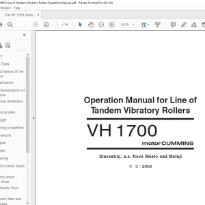 STA VH 1700 motor CUMMINS Line of Tandem Vibratory Rollers Operation Manual - PDF DOWNLOAD