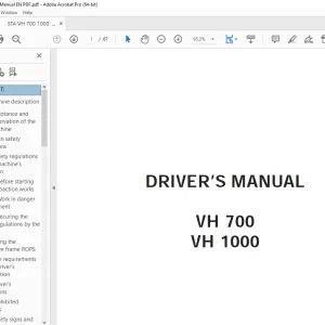 STA VH 700  VH 1000  Driver's Manual - PDF DOWNLOAD