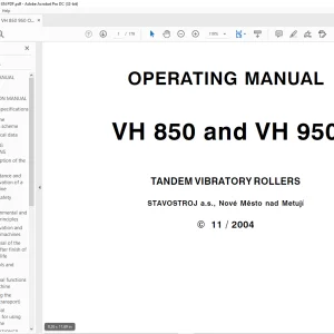 STA VH 850 & VH 950 TANDEM VIBRATORY ROLLERS OPERATING MANUAL - PDF DOWNLOAD