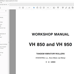 STA VH 850 & VH 950 TANDEM VIBRATORY ROLLERS WORKSHOP MANUAL - PDF DOWNLOAD