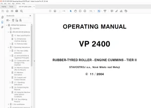 STA VP 2400 RUBBER TYRED ROLLER ENGINE CUMMINS TIER II OPERATING MANUAL - PDF DOWNLOAD