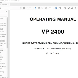 STA VP 2400 RUBBER TYRED ROLLER ENGINE CUMMINS TIER II OPERATING MANUAL - PDF DOWNLOAD