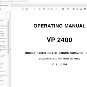 STA VP 2400 RUBBER-TYRED ROLLER ENGINE CUMMINS TIER II OPERATING MANUAL - PDF DOWNLOAD