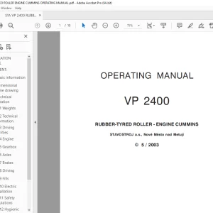 STA VP 2400 RUBBER TYREO ROLLER ENGINE CUMMINS OPERATING MANUAL - PDF DOWNLOAD