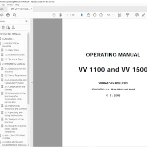 STA VV 1100 and VV 1500 VIBRATORY ROLLERS OPERATING MANUAL - PDF DOWNLOAD