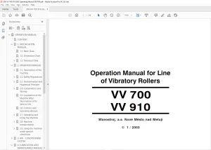 STA VV 700 & VV 910 Line of Vibratory Rollers Operation Manual - PDF DOWNLOAD
