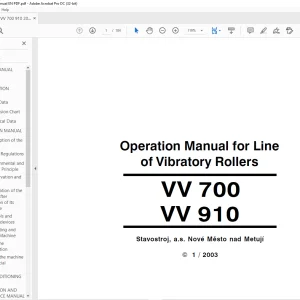 STA VV 700 & VV 910 Line of Vibratory Rollers Operation Manual - PDF DOWNLOAD