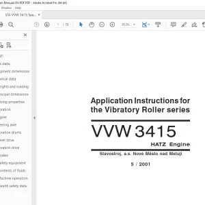 STA VVW 3415 HATZ Engine Vibratory Roller series Application Instructions Manual - PDF DOWNLOAD