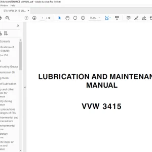 STA VVW 3415 LUBRICATION & MAINTENANCE MANUAL - PDF DOWNLOAD