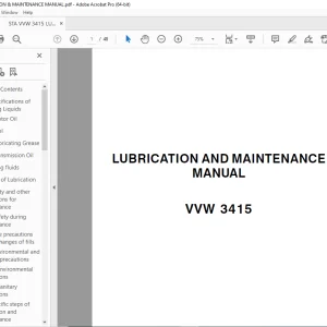 STA VVW 3415 LUBRICATION & MAINTENANCE MANUAL - PDF DOWNLOAD