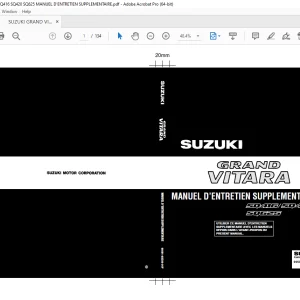 SUZUKI GRAND VITARA SQ416 SQ420 SQ625 MANUEL D’ENTRETIEN SUPPLEMENTAIRE - PDF DOWNLOAD