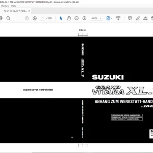 SUZUKI JA627 GRAND VITARA XL-7 ANHANG ZUM WERKSTATT-HANDBUCH - PDF DOWNLOAD