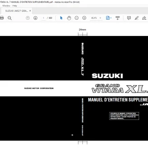 SUZUKI JA627 GRAND VITARA XL-7 MANUEL D’ENTRETIEN SUPPLEMENTAIRE - PDF DOWNLOAD
