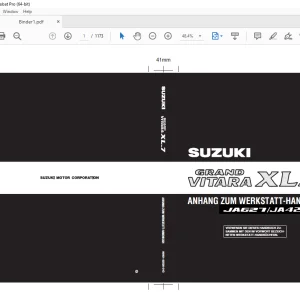 SUZUKI JA627 JA420WD GRAND VITARA XL-7 ANHANG ZUM WERKSTATT HANDBUCH - PDF DOWNLOAD