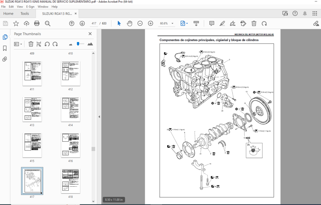 SUZUKI RG413 RG415 IGNIS MANUAL DE SERVICIO SUPLEMENTARIO PDF