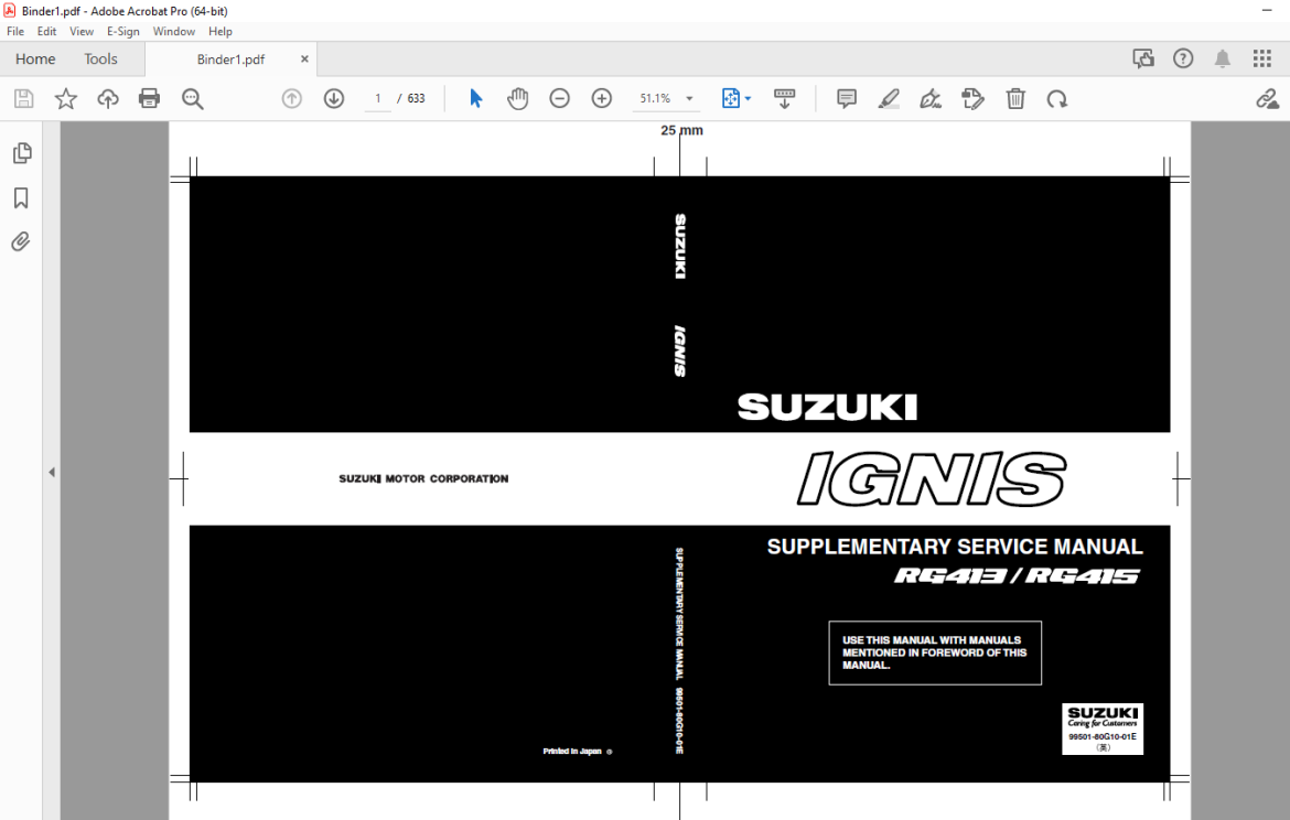 SUZUKI RG413 RG415 IGNIS SUPPLEMENTARY SERVICE MANUAL PDF DOWNLOAD