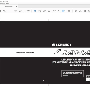 SUZUKI RH413 RH416 FOR AUTOMATIC AIR CONDITIONING SYSTEM LIANA SUPPLEMENTARY SERVICE MANUAL - PDF DOWNLOAD