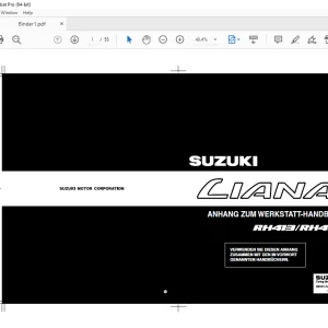 SUZUKI RH413 RH416 LIANA ANHANG ZUM WERKSTATT HANDBUCH - PDF DOWNLOAD