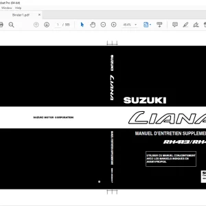 SUZUKI RH413 RH416 LIANA MANUEL D'ENTRETIEN SUPPLEMENTAIRE - PDF DOWNLOAD