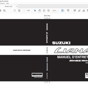 SUZUKI RH413 RH416 LIANA MANUEL D'ENTRETIEN VOL 1&2 - PDF DOWNLOAD