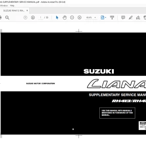 SUZUKI RH413 RH416 LIANA SUPPLEMENTARY SERVICE MANUAL - PDF DOWNLOAD
