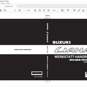 SUZUKI RH413 RH416 LIANA WERKSTATT HANDBUCH VOL 1&2 - PDF DOWNLOAD