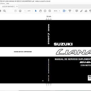 SUZUKI RH414D CON MOTOR 8HY LIANA MANUAL DE SERVICIO SUPLEMENTARIO - PDF DOWNLOAD
