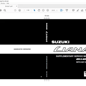 SUZUKI RH414D WITH 8HY ENGINE LIANA SUPPLEMENTARY SERVICE MANUAL - PDF DOWNLOAD